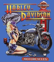Mechanic Babe Harley Davidson Motorcycle Metal Sign - £23.94 GBP