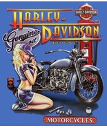 Mechanic Babe Harley Davidson Motorcycle Metal Sign - £23.50 GBP