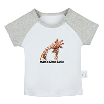 Mam&#39;s Little Cutie Tshirt Newborn Baby T-shirts Infant Animal Giraffe Grapic Tee - £7.91 GBP+