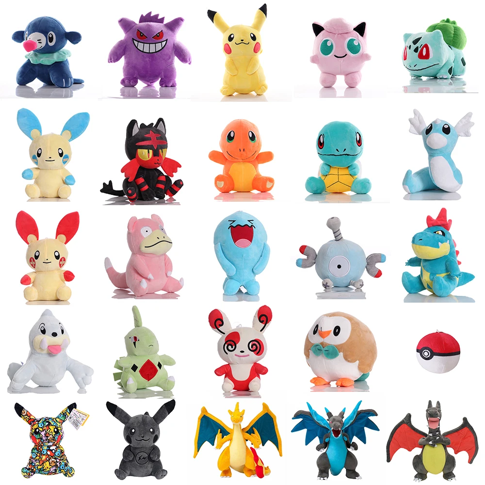 41 Style Pokemon Plush Toy Pikachu Charizard Larvitar Rowlet Squirtle Slowpoke - £9.07 GBP+