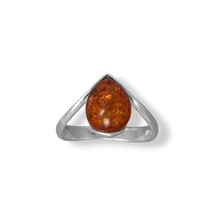 1.80Ct Pear Natural Baltic Amber 925 Silver &quot;V&quot; Shape Solitaire Ring Womens Gift - £40.58 GBP