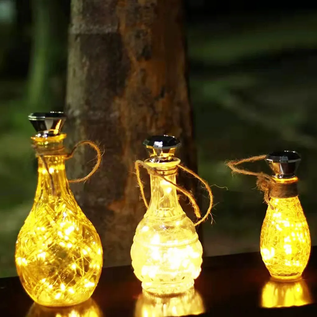 10 Pieces Wine Bottle String Light Solar Holiday Decorative Cork Lamp Chain Park - £220.70 GBP
