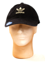 Adidas Black Denim Gold Embroidered Strapback Adjustable Cap Hat Men&#39;s O... - £23.32 GBP