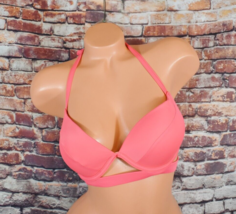 Victorias Secret 34D Swim The Hottie Halter bikini Top Neon Pink Push Up... - £28.98 GBP