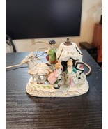 Vintage 1950S HANDPAINTED PORCELAIN LADY IN HORSE AND CARRIAGE JAPAN LAMP - €19,71 EUR