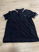 Fred Perry Men’s Polo Shirt Black Pink White Tipped Size Medium Punk Oi!... - $49.50