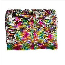 Rainbow Sequin Multicolored Tube Top XS - £10.71 GBP