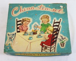 VINTAGE Kids Child&#39;s China Tea Set in Original Box - $128.69