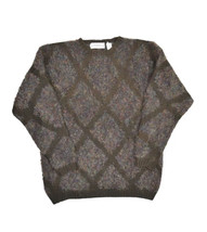 Vintage Linda Allard for Ellen Tracy Wool Mohair Sweater Womens L Brown Diamond - £23.76 GBP