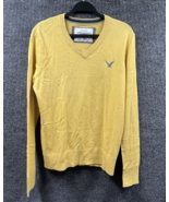 American Eagle Sweater Mens Medium Mustard Yellow Vintage Fit Cotton V-N... - £17.00 GBP
