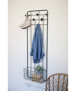 Elegant Metal Wall Coat Rack With Storage Basket - $188.95