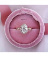 2.50CT Oval Moissanite Ring Colorless 14K Yellow Gold Vintage Ring Weddi... - $135.40 CAD