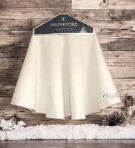 Waterford Linens Luxury Velvet Christmas Tree Skirt 54&quot; Quilted White - £92.41 GBP