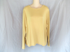 Coldwater Creek top tee Supima cotton blend PXL  yellow scoop neck long ... - $15.63