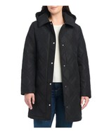 Jones New York Womens Jacket Black Quilt Hood Tie Belt Pockets Heavyweight - $1,193.94 MXN