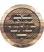 Corrugated Hawaiian Flowers on Wood Novelty Metal Mini Circle Magnet CM-... - €11,05 EUR