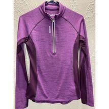 Reebok Athletic Long Raglan Sleeve Shirt Purple 1/2 Zip Women&#39;s Size Small - $16.00