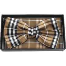 Men Bow Tie Hankie Set Formal Event For Tuxedo or Business Suit #BT23 Brown image 2