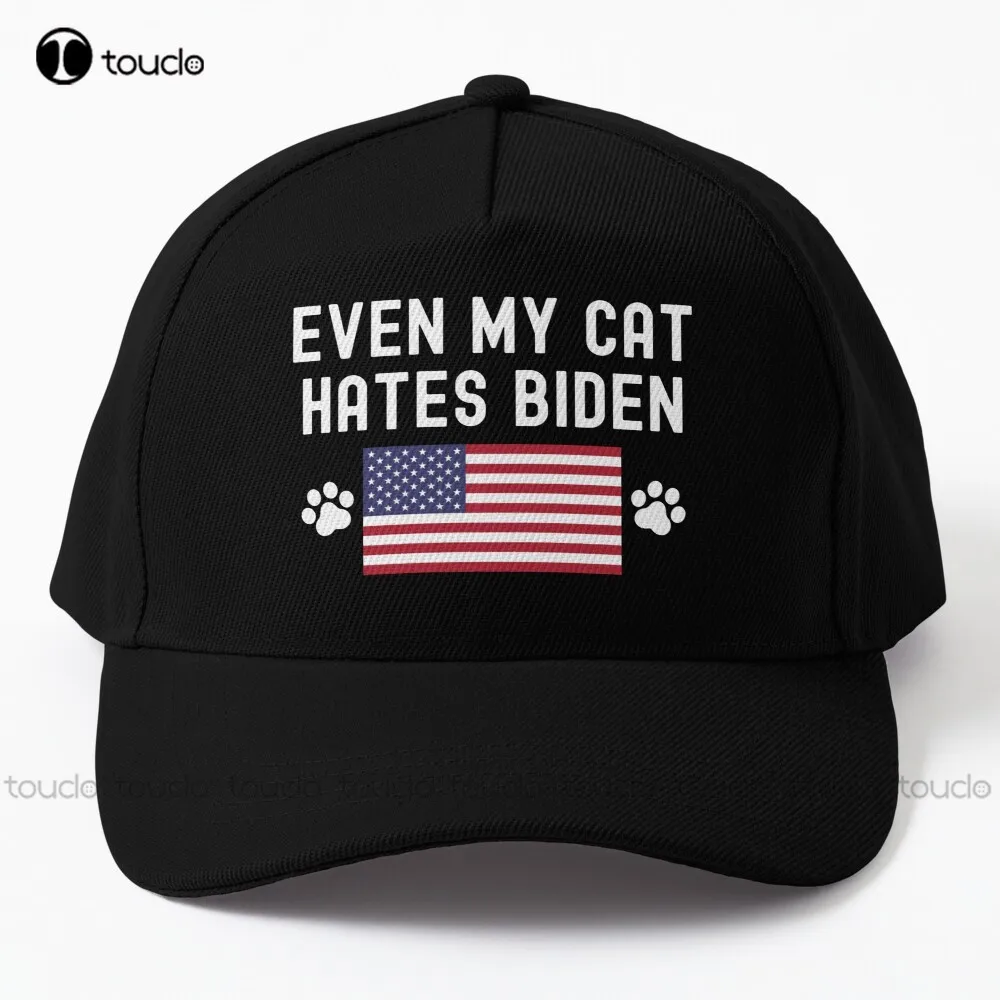 Even my cat hates biden cat paws american flag baseball cap sun hats for women outdoor thumb200