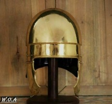 18GA Medieval Antique Republican Montefortino Helmet Roman Brass Plating... - £126.22 GBP