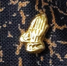 Vintage Gold Tone Praying Hands Pin Tie Tack - £3.73 GBP