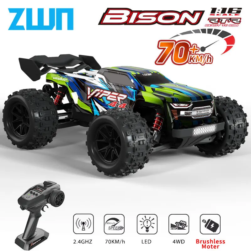 ZWN 1:16 70KM/H or 50KM/H RC Car 4WD Full-Scale Remote Control Cars Electric - £82.02 GBP+