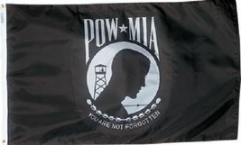 3X5 ft U.S. POWMIA Pow Mia 2ply Nylon Flag 3&#39;x5&#39; Banner grommets (Made in USA) - £40.11 GBP