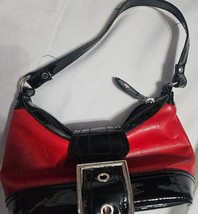 Y2K Mini Shoulder Bag Love Embossed Design Buckle Strap Faux Leather Womens - $23.85 CAD