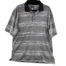 Greg Norman Tasso Elba Polo Shirt Mens Large Gray Striped Shark Logo Adu... - $25.19 CAD