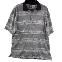 Greg Norman Tasso Elba Polo Shirt Mens Large Gray Striped Shark Logo Adu... - £14.46 GBP