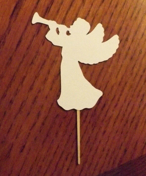 Lot of 12 Angel with Trumpet Cupcake Toppers!  - $3.95
