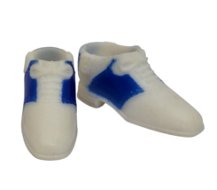 Vintage 1990's Mattel Barbie / Skipper White + Blue Lace Up Tie Shoes Sneakers - £14.89 GBP