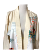 Vtg Japanese ICHI BAN Ivory Kimono Robe Made In Japan Geisha Cherry Blos... - $30.99