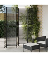  Room Divider 6 Panels Black Poly Rattan - $272.16 CAD