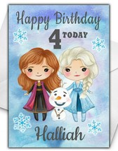 DISNEY FROZEN Personalised Birthday Card - Disney Personalised Birthday Card - $4.10