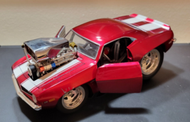 1:24 Muscle Machines 1969 Cherry Red Camaro w/ White Stripes Z28 Diecast - $31.67