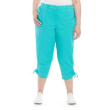 NEW RUBY RD BLUE GREEN COTTON PANTS CAPRIS SIZE 20 W WOMEN - $52.96