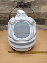 Blow Mold Bucket White Goblin Ghost Expandable Plastic Pail Halloween - $16.93