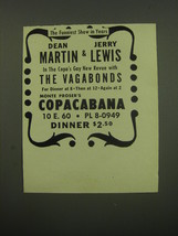 1949 Copacabana Club Advertisement - The Funniest Show Dean Martin &amp; Jerry Lewis - £14.54 GBP