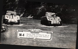 Rare M-4 Medium tanks Lithograph WWII Era Army USA Vintage 5x8 - £31.09 GBP