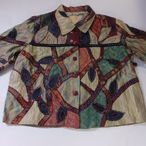 Sharon Anthony R7-L5320T Women's Silk Blend Embroidered Patchwork Jacket Size 1X image 12