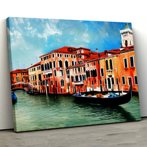 Views Of Venice Canal Boat Italy Town Landscape ,Canvas Wall Art,Canvas Print - £28.32 GBP+