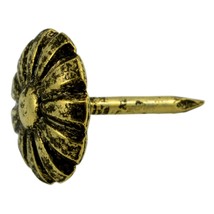 17 gauge x 1/2&quot; Antique Brass Plated Steel Daisy Oxford Upholstery Nails - $15.67