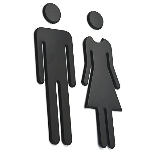 Bluemoona 1 Pair - Restroom Sign Bathroom Sign Modern Acrylic Adhesive Backed Me