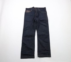 Levis 514 Mens 34x30 Straight Fit Special Edition Leather Trim Denim Jeans Blue - £38.68 GBP