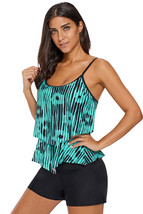 Abstract Print Flowy Layered Tankini Top - $13.27