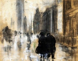 Giclee Art Fifth Avenue New York by E. Shinn. City   Print Canvas Painting - £6.86 GBP+