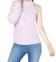 allbrand365 designer Womens Cable One Shoulder Turtle Neck Sweater,Lilac,Large - £62.91 GBP