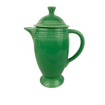 VTG Fiesta Green 10&quot; Tall Coffee Pot with Lid 5 Cups Homer Laughlin USA - $144.89