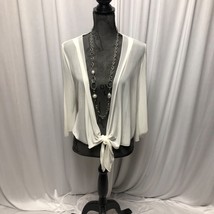 Creations Cardigan Womens Size Large Sheer Mesh Tie Front Lightweight Top - £11.55 GBP
